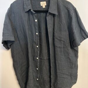 J. Crew Navy Striped Casual Shirt